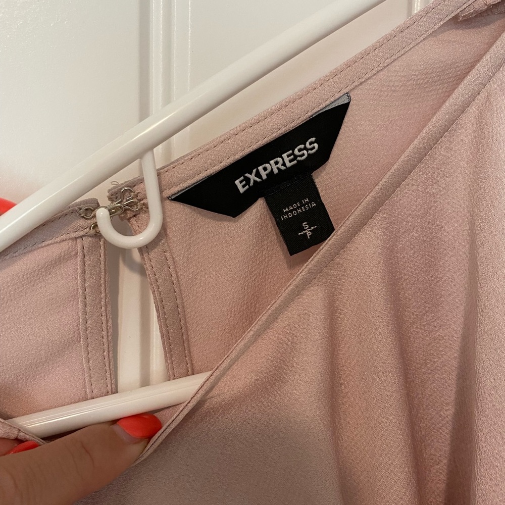Express Blush Pink Ruffle Work Top - Picture 5 of 5